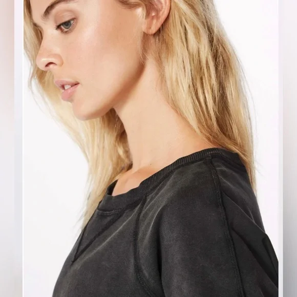 Lululemon  Loop Back Crew    NWOT   Black  size 12 - Picture 13 of 14